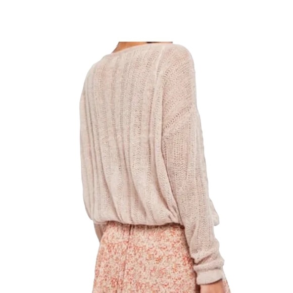 Free People Oversized Angel Pointelle Knit Sweater - Picture 4 of 9